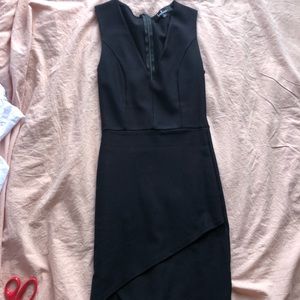 Asymmetrical bodycon black dress